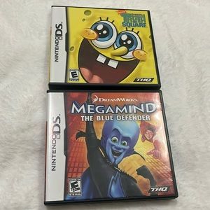 Nintendo DS games SpongeBob Truth or Square & Megamind The Blue Defender